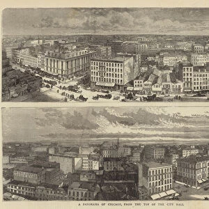 A Panorama of Chicago, from the Top of the City Hall (engraving)