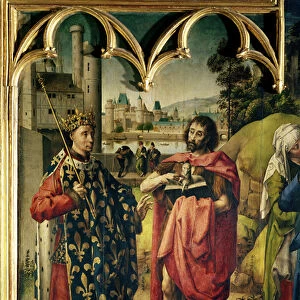 The Parlement of Paris Altarpiece, detail of St. Louis and St. John the Baptist