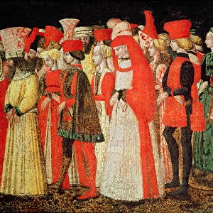 People of the Court of the Sforza Family (oil on panel) (detail)