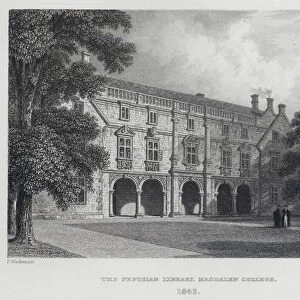 The Pepysian Library, Magdalen College, 1842 (engraving)