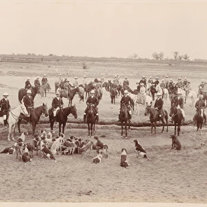The Peshawar Vale Hunt, 1896 (b / w photo)