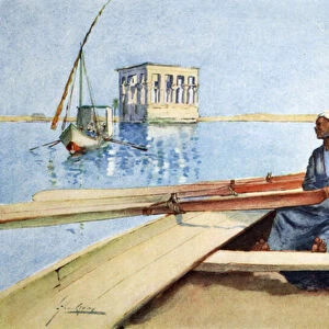 To Philae in a Felucca, from The Light Side of Egypt, 1908 (colour litho)