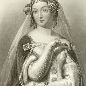 Philippa of Hainault, consort of king Edward III (engraving)