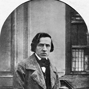 Polish composer and pianist Frederic Chopin, 1849 (b / w photo)
