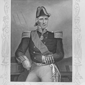 Portrait of Lord Edmund Lyons (engraving) (b / w photo)