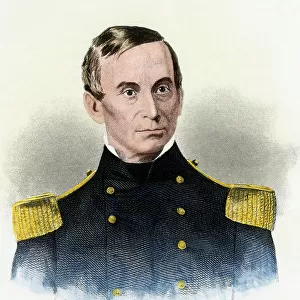 Portrait of Major Robert Anderson (1805-1871), an officer of the Union Army during the Secession War (American Civil War, 1861-65) and commander of Fort Sumter in 1861. Lithograph from 19th century illustration