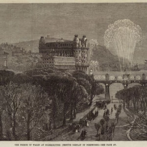The Prince of Wales at Scarborough, Festive Display of Fireworks (engraving)