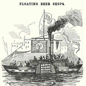 Punch cartoon: Floating Beer Shops (engraving)