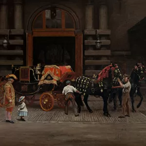 The Putting-to of the Masters State Landau, c. 1849-1915 (oil on canvas)