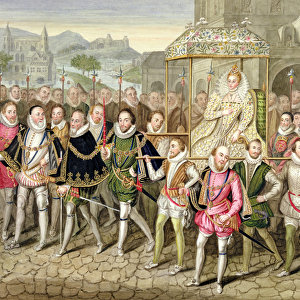 Queen Elizabeth I in procession with her Courtiers (c. 1600 / 03) from