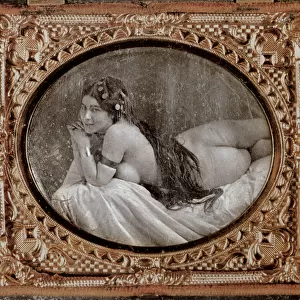 Reclining nude, c. 1850, from a book of photography published in 1980 (photo)