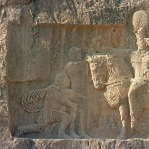 Relief depicting King Shapur I (241- 272 AD) and the Roman Emperor Valerian (240-260 AD