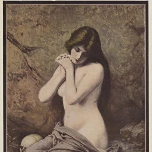 Repentant Mary Magdalene (colour litho)