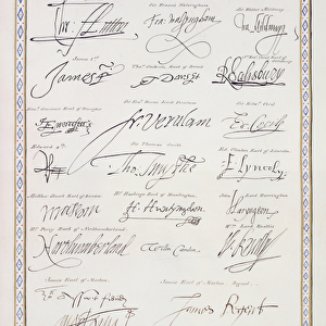 Reproduction of Signatures of the Tudors and their Court from