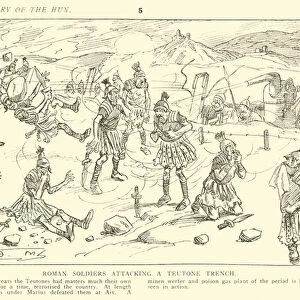 Roman Soldiers attacking a Teutone Trench (engraving)