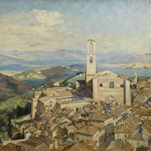 The Roofs of Perugia, 1911 (oil on canvas)