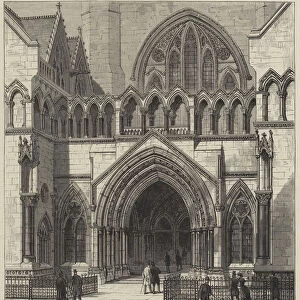 The Royal Courts of Justice, the Principal Entrance from the Strand (engraving)