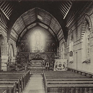 Saint Saviours Church, Eddington, Interior (b / w photo)