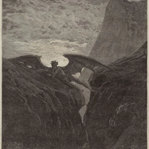 Satan resting on the Mountain (engraving)