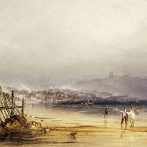 Scarborough Castle from the South, 1838 (watercolour, with scratching out)