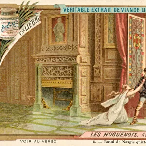 Scene from Giacomo Meyerbeers opera Les Huguenots (chromolitho)