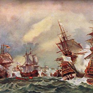 Sea Battle of the Anglo-Dutch Wars, c. 1700 (oil on canvas)