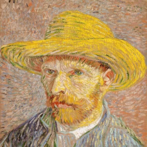 Self-Portrait with a Straw Hat, 1887 (oil on canvas)