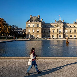 The Senate seen from the Luxembourg garden, Paris, France, 2020 (photo)