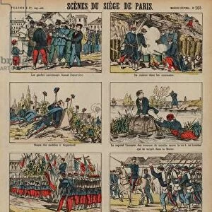 Siege of Paris by the Prussians, Franco-Prussian War, 1870-1871 (coloured engraving)