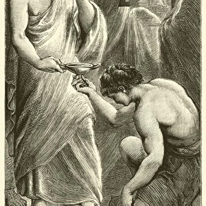 Socrates bidding farewell to his friends (engraving)