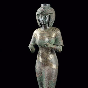 Statue of the Divine Adoratress Karomama, Third Intermediate Period (bronze with gold