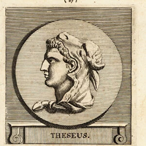 Theseus, mythical king and founder-hero of Athens, 1807 (engraving)