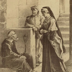 Thomas Maxfield, "A lady of quality found means to make him a charitable visit"(litho)