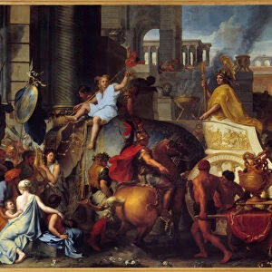 The Triumph of Alexander or Entree of Alexander the Great in Babylon Painting by Charles
