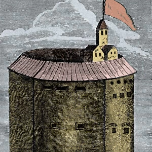 View of the London Globe Theatre at the time of William Shakespeare (1564-1612)