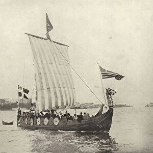 The Viking Ship (b / w photo)