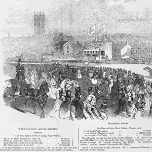 Warwick Races, from The Illustrated London News, 12th April 1845 (engraving)