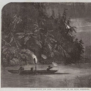 Water-Hunting for Deer, a Night Scene on the River Susquehana, Pennsylvania (engraving)