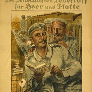 "We need books, donate money!", 1917 (colour litho)