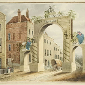 Wellington Triumphal Arch, top of Park Street, Bristol, 1816 (watercolour on paper)