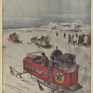 Whats new in sport, an air-sled race in Michigan (United States) (Colour Litho)