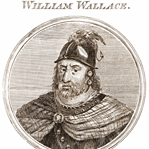 William Wallace. Scottish Chef 1270-1305. Engraving 19th century