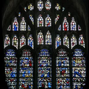 Window w15 depicting the St Cuthbert Window (stained glass)