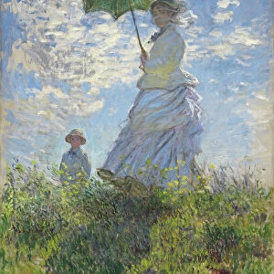 Woman with a Parasol - Madame Monet and Her Son, 1875 (oil on canvas)
