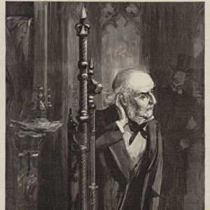 The Womens Franchise Bill, Mr Gladstone listening to the Numbers of the Division List from behind the Speakers Chair (engraving)