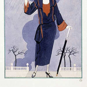 Worth Dress - Illustration by George Barbier (1882-1932) - in "Gazette du bon ton", 1922
