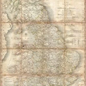 1796, Cary Folding Case Map of England and Wales, John Cary, 1754 - 1835, English cartographer
