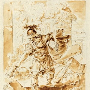 Bernhard Rode (German, 1725 - 1797), Alexander Setting Fire to Persepolis, pen
