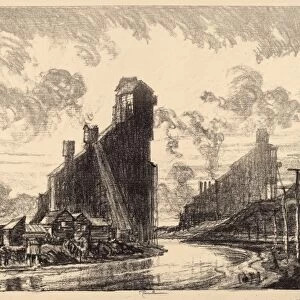 Joseph Pennell, Coal Breaker on the River, American, 1857 - 1926, 1910, lithograph