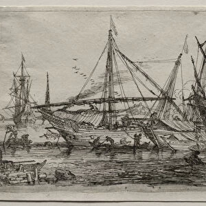 Mediterranean Harbor 2nd half 1600s Adrian van der Cabel